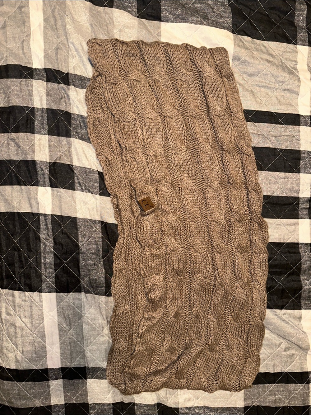 C.C Tan Cable Knit infinity scarf